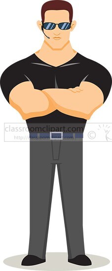 muscular security bodyguard clipart