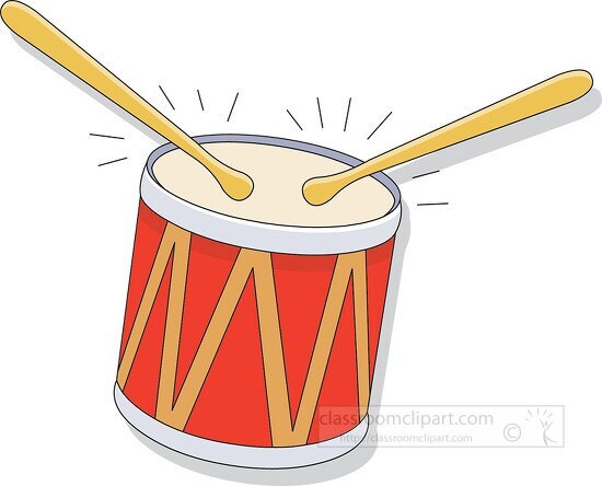 music instruments small red drum clipart