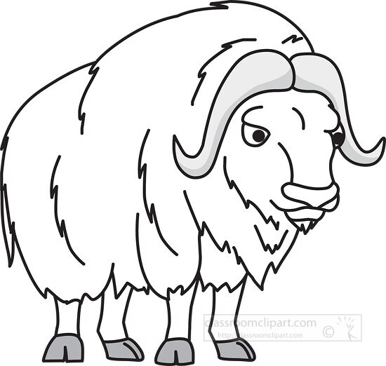 musk ox animal outline clipart