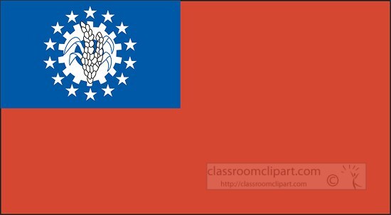 myanmar flag flat design clipart