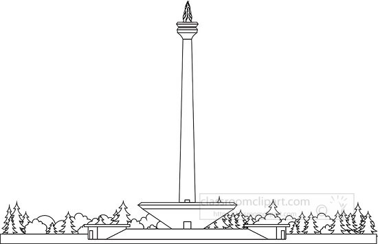 national monument of independence jakarta indonesia black white 