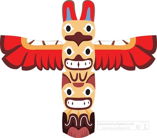 native american indian totem pole clipart