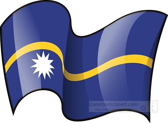 Nauru wavy country flag clipart
