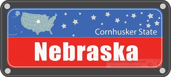 nebraska state license plate with nickname clipart