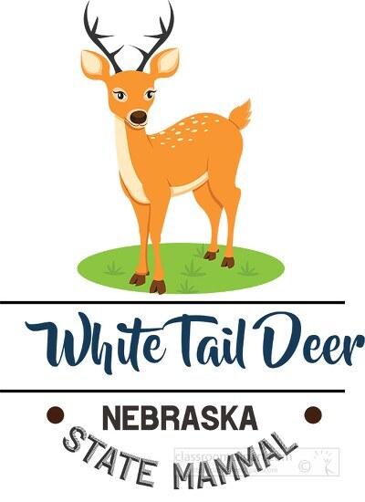 nebraska state mammal white tail deer clipart
