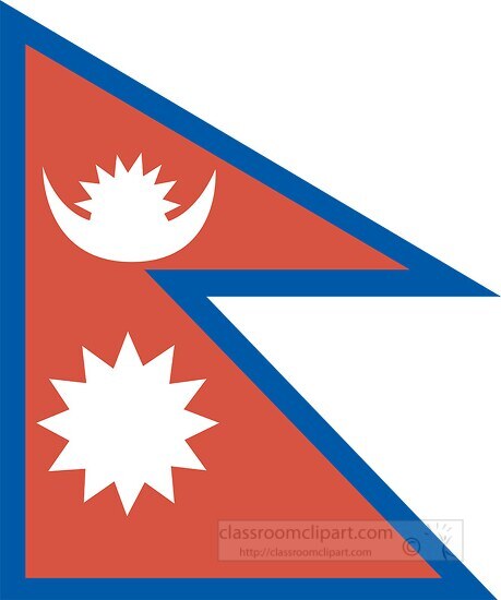Nepal flag flat design clipart
