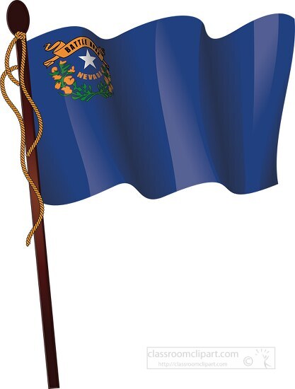 nevada state flag on a flagpole