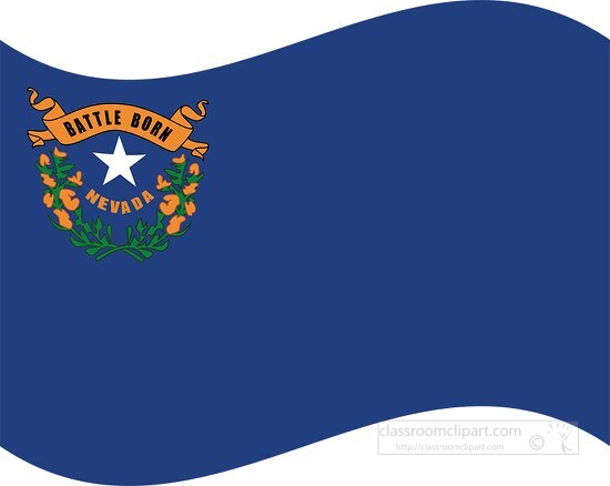 nevada state flat design waving flag