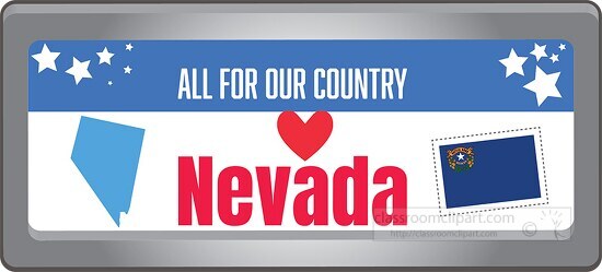 nevada state license plate with motto clipart