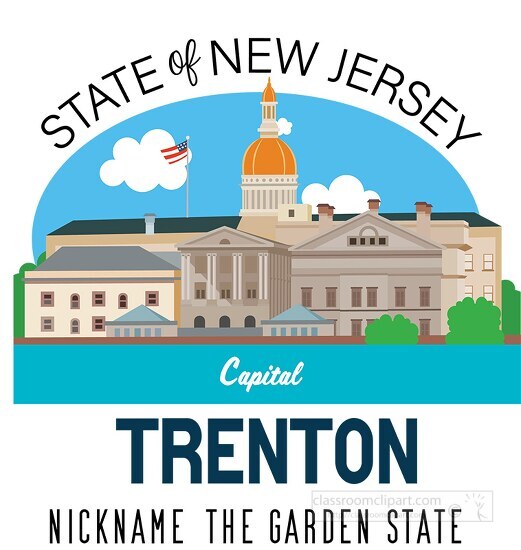 new jersey state capital trenton nickname the garden state vecto