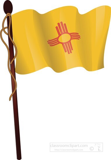 new mexico state flag on a flagpole
