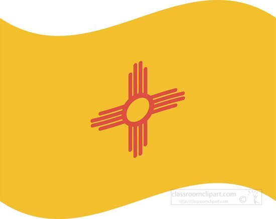 new mexico state flat design waving flag