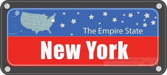 new york state license plate with nickname clipart