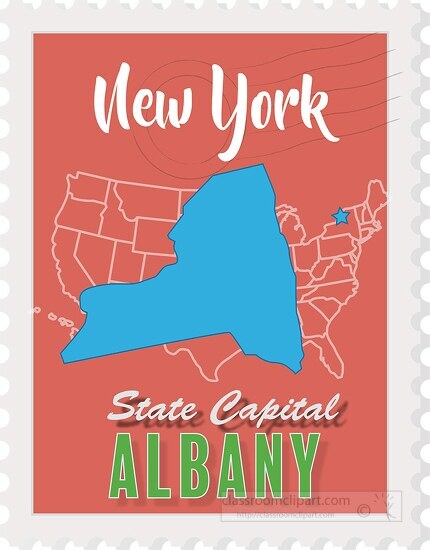 new york state map stamp clipart 2