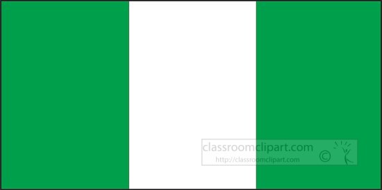 Nigeria flag flat design clipart