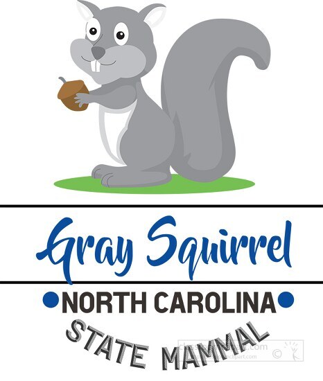 north carolina state mammal gray squirrel clipart