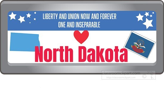 north dakota state license plate with motto clipart