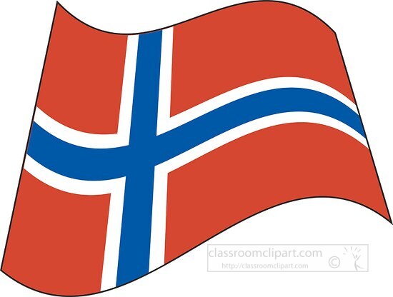 Norway flag flat design wavy clipart