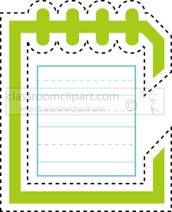 notebook green dotted lines