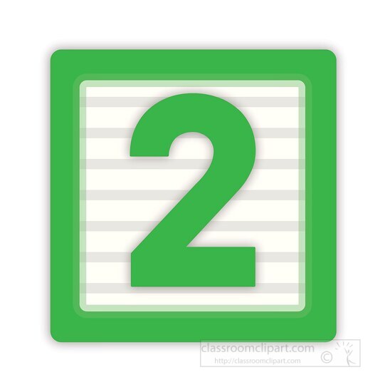 number two in a block clipart