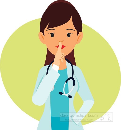 nurse saying keep quite medical clipart
