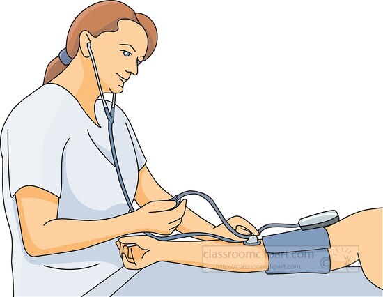 Medical Clipart-Nurse Taking Blood Pressure Clipart