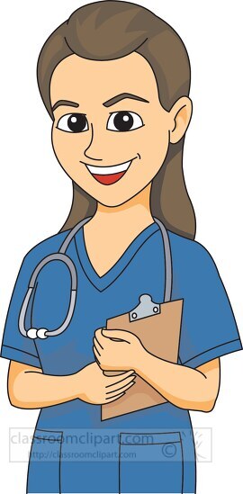 nurse with patient record clipart 59819