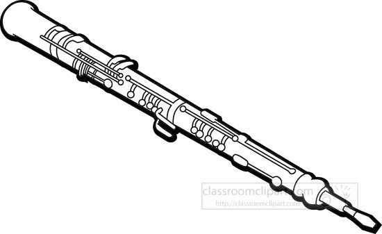 oboe double reed instrument gray clipart
