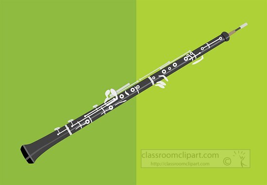 oboe muscial instrument green background clipart