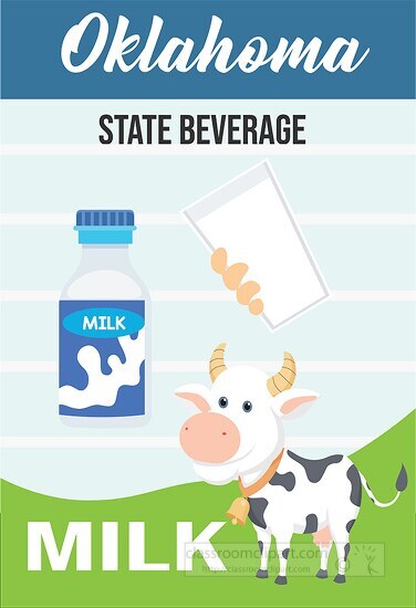 oklahoma state beverage milk vector clipart