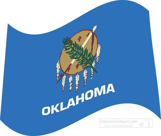 oklahoma state flat design waving flag