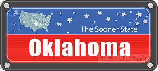 oklahoma state license plate with nickname clipart