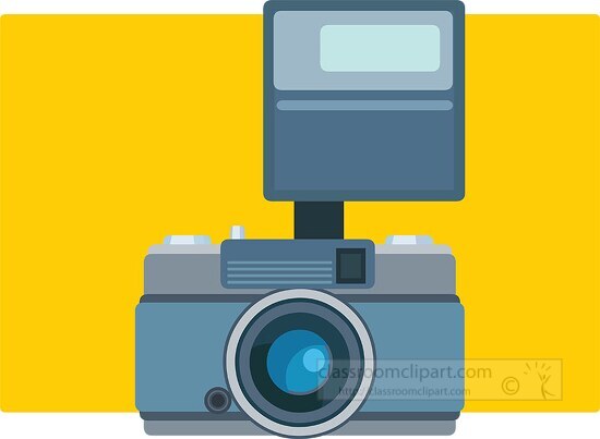 old camera with flash camera clipart