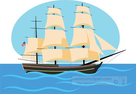 old whaling sailing ship clipart