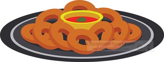 onion rings on a plate clipart