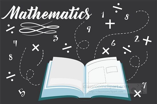 open mathematics book with numbers vector clipart