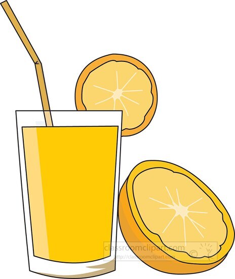 orange juice with a half of an orange