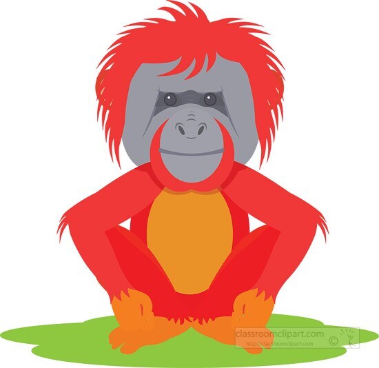 orangutan sitting down clipart