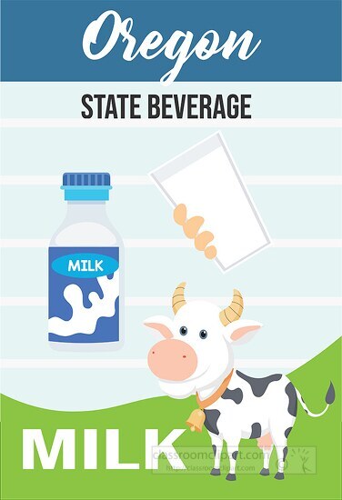 oregon state beverage milk vector clipart