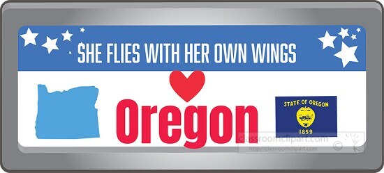 oregon state license plate with motto clipart