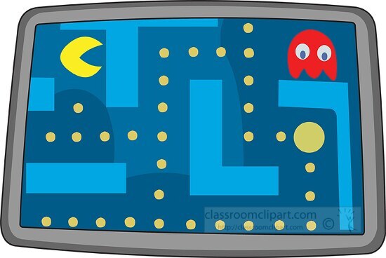 pacman video game screen clipart