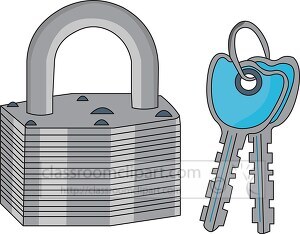 pad lock and keys clipart