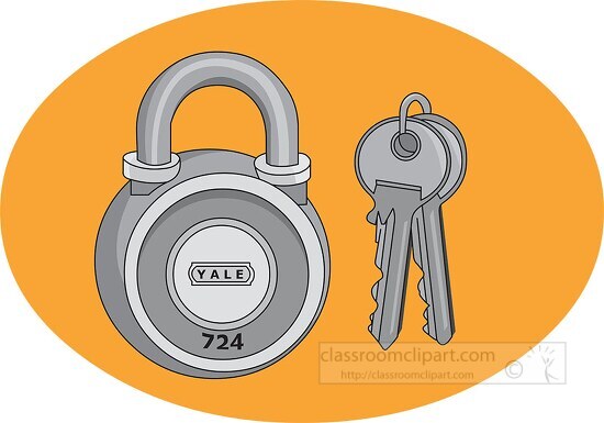 pad lock color background clipart