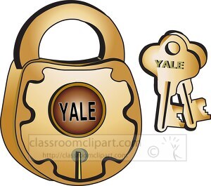 pad lock with keys clipart