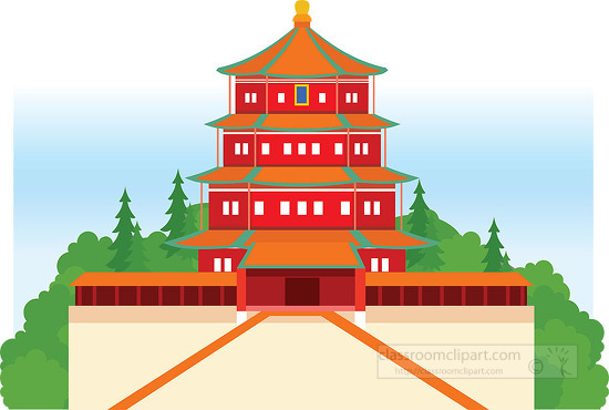 pagoda summer palace ancient china clipart