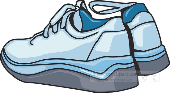 pair of blue walking shoes clipart