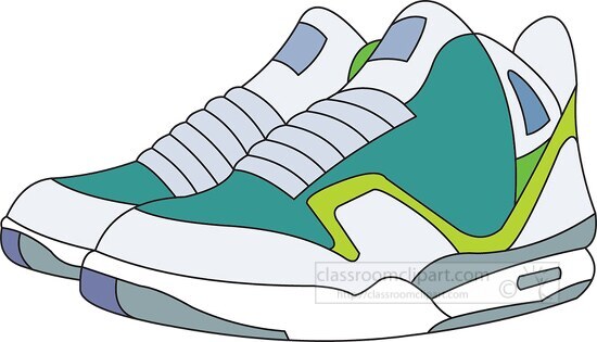 pair of green sneakers clipart