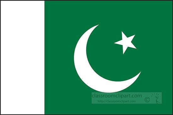 Pakistan flag flat design clipart