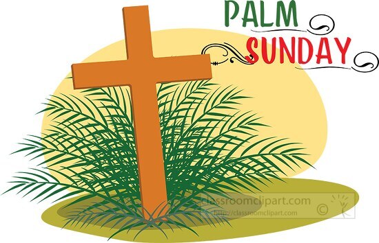 palm branch and cross clip art