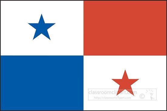 Panama flag flat design clipart
